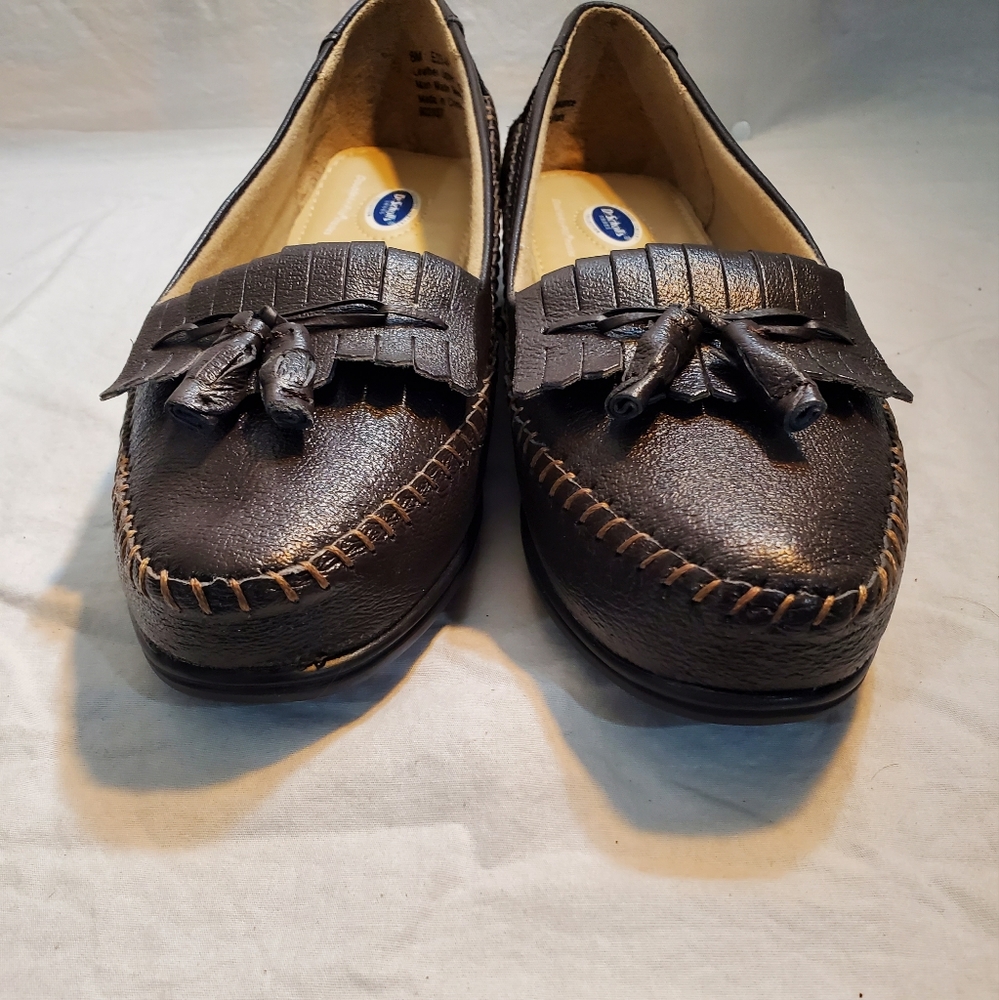 Doctor Scholl's womens leather tassel loafer shoes size 8 m